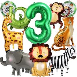 10 balões de animais selvagens da selva, tema bonito da selva, suprimentos para festa de zoológico, macaco, elefante, zebra, estampa de leopardo, crocodilo, formato de girafa, adequado para festa de aniversário - Image 4
