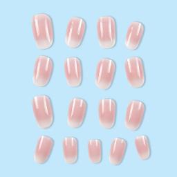 24 pçs oval curto rosa imprensa em unhas simples ombre primavera unhas falsas para doce atrevido legal feminino & menina removível wearable arte do prego - Image 5