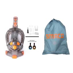 SMACO-Máscara de mergulho facial completa para adultos, óculos antiembaçante, visão ampla subaquática, dobrável, snorkel transparente, máscara de natação - Image 5