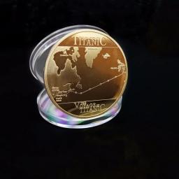 Banhado a ouro Titanic Navio Moeda Comemorativa, Medal Art Collection, Moedas Colecionáveis, Lembrança de Incidente para Casa - Image 2