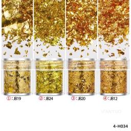 4 pçs/set flocos de folha de ouro resina epóxi enchimento confetes folha de ouro diy molde de resina arte do prego vela jóias fazendo decoração lantejoulas - Image 2