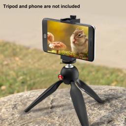 Alumínio telefone tripé Mount w Cold Shoe Mount, suporte vertical e horizontal, grampo ajustável universal para iPhone 12 11 Pro - Image 4