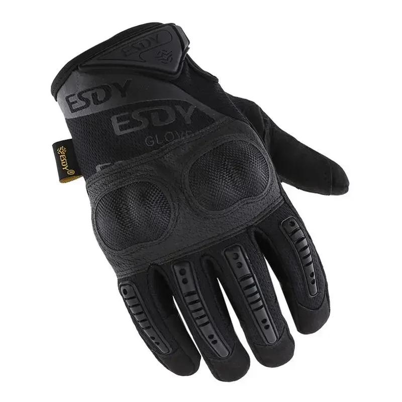 Luvas de couro armadura proteção concha masculino, desgaste completo do dedo, desgaste tático, novo - Image 1