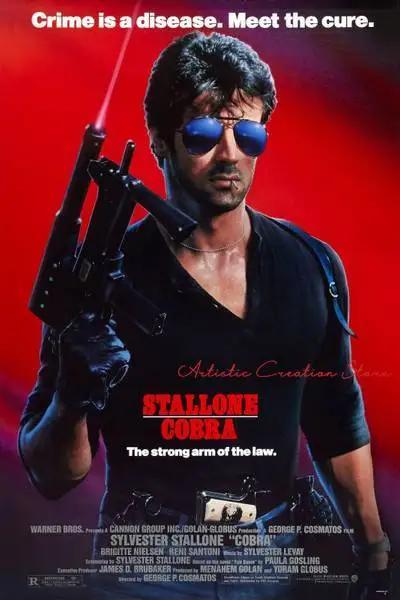 Cobra de 1986: Filme de Steven Morris em Impressionante Arte Canvas para Decoração de Sala de Estar