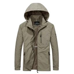 Casaco de quebra-vento com capuz masculino, quebra-vento impermeável, casaco casual, caminhada, pesca, roupas ao ar livre, outono - Image 2