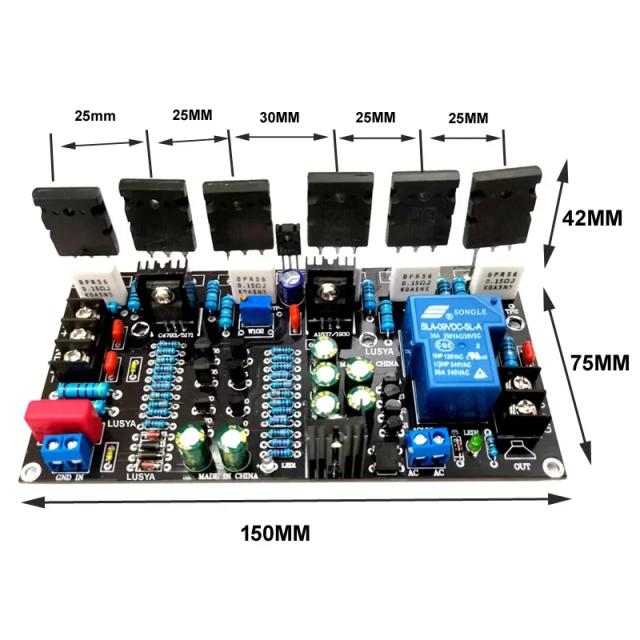 Amplificador Mono LUSYA 1943 Plus 5200: Potência Elevada com Relé de Proteção para Alto-falantes