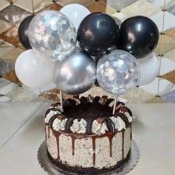 Conjunto de 10 balão de látex e lantejoulas de metal para bolo, decoração colorida para festa de aniversário casamento, chá de bebê - Image 5