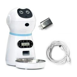 Inteligente automático suprimentos para animais de estimação robô dispensador de alimentos com registro voz placa de aço inoxidável lcd temporizador da tela para o cão gato tigela comida - Image 2