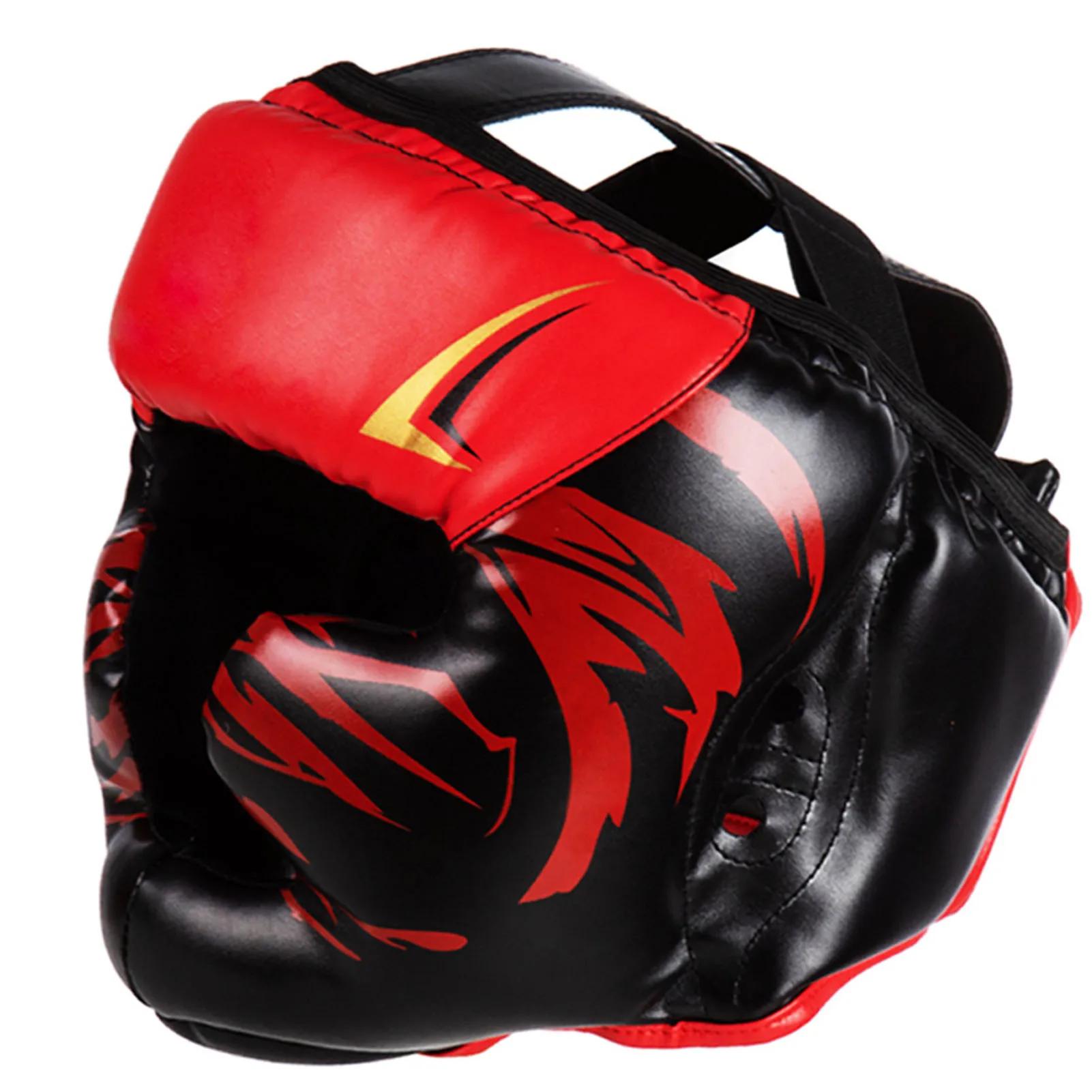 Protetor de cabeça para crianças e adultos, treinamento de boxe, proteção, protetor de cabeça de segurança, capacete de couro PU - Image 1