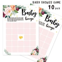10pcs Floral Baby Shower Previsão e Conselhos Cartões Baby Shower Atividades do jogo - Image 4