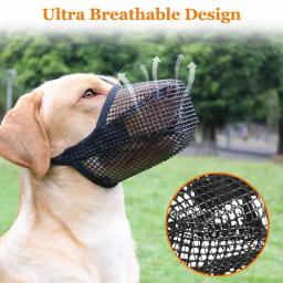 Capa de boca para cachorro, focinhos, lambendo e anti-mordida, respirável, água potável, ajustável, capa de boca para animais de estimação ao ar livre - Image 4