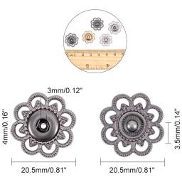 9 conjuntos de botões de pressão de flores, fechos de pressão de metal vintage, costurar em pressão, fixadores de botão de pressão para jaqueta, jeans, artesanato, botão de costura - Image 3