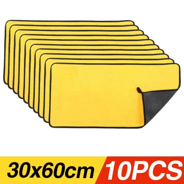 Toalhas de Limpeza de Carro em Microfibra, Dupla Camada, Super Absorventes, 30x40x60 cm, Ideal para Secagem e Limpeza do Veículo