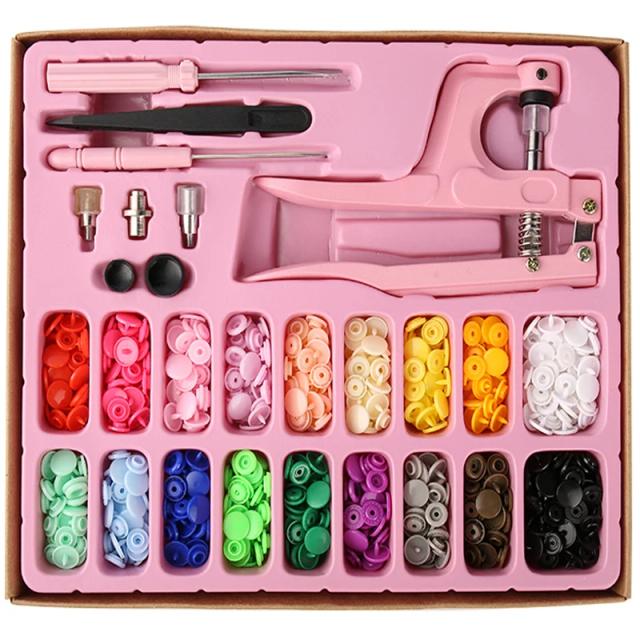 Kit Completo com 360 Botões de Pressão de Plástico de 12mm e Alicate Multifuncional para Clipes de Roupas e Costura