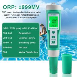 Medidor de qualidade da água digital, testador multifunções para aquários, PH, CE, TDS, ORP, H2, fértil, salinidade, S.G. Temperatura, 10 em 1 - Image 4