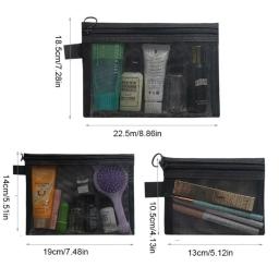 Grande Capacidade Mesh Cosmetic Bag, Lápis Casual Casos, Zipper Bag, Maquiagem Bag, Bolsa de lavagem transparente, Senhoras Casos - Image 6