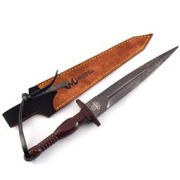 Adaga de Assalto Damasco, Arma Medieval, Espada Modelo, Todo Metal com Coldre, Grãos de Aço, Ornamento para Casa, Coleções, Toy Gift, 22cm - Image 1