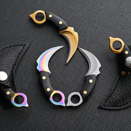 Canivete com Mini Handle de Madeira Keychain, CS GO Garra, Aço inoxidável, Camping, Pequena faca portátil, Descascador, Lâmina Fixa, Multi Ferramenta EDC - Image 3