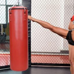 PU couro boxe saco pendurado para homens e mulheres, resistente corrente de metal, sem rasgo, saco de boxe não preenchido, muay thai, mma, treinamento em casa - Image 2