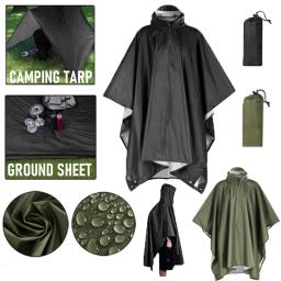 Capa de chuva militar 3 em 1, capa de chuva com capuz, poncho de chuva para motocicleta, acampamento, caminhadas, viagem, barraca de chuva - Image 1
