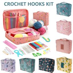 Kit de ferramentas de crochê ergonômico para iniciantes, iniciantes, fios DIY com sacola, presentes para adultos, 59 peças - Image 1