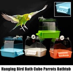 Pendurado Cubo De Banho Do Pássaro, Banheira De Papagaios, Caixa De Chuveiro, Gaiola Acessório para Little Bird Canary Budgerigar Lovebird Calopsita - Image 1