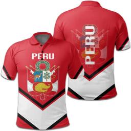 Peruano masculino Esportes Solto Polo, Streetwear Casual Verão, Moda Fitness Jersey, Esportivo de grandes dimensões Camisetas, Lapel - Image 6