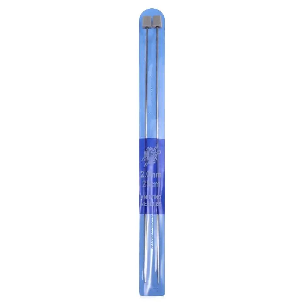 2 Pçs/set Aço Inoxidável Reta Tecer Camisola Crochet Hooks Agulhas de Tricô DIY Ferramentas Acessórios De Metal Crochê Tricô - Image 1