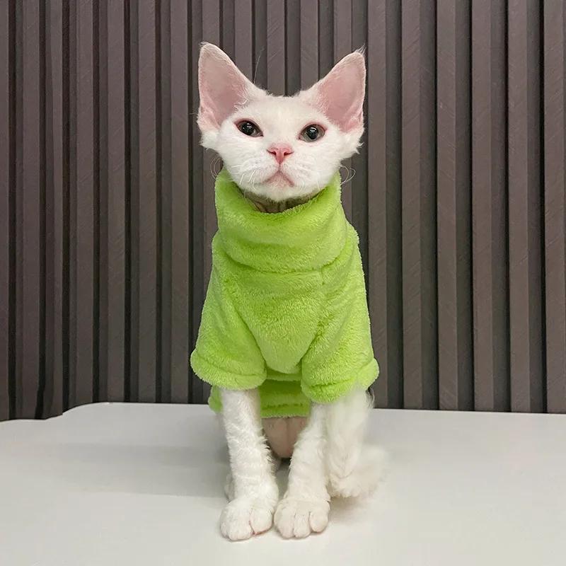 Pulôver de gola alta para animais, suéter de gato, roupas quentes, sem pêlos, camisa macia, gatos e chihuahua, roupas de inverno - Image 1