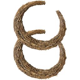 Mubarak Rattan Wreath Circle para porta da frente, aros DIY, videira guirlanda, forma da lua, artesanato para decoração de Natal, verão, 2 pcs - Image 6