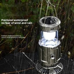 Portátil LED Camping Lights, carga solar, recarregável, luz noturna, pendurado, barraca, peixe, lanterna, lâmpada multifuncional com ventilador - Image 4