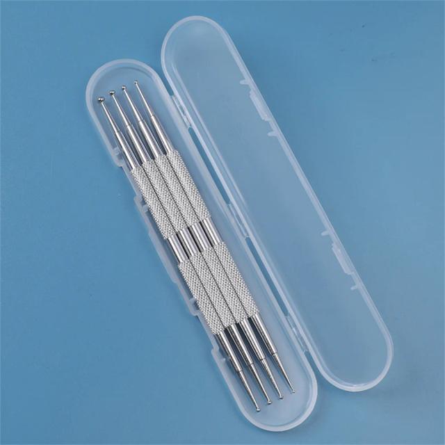 Caneta de Talão Relevada Multifunções em Aço Inoxidável para Nail Art, Elegante e Portátil