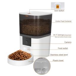 Grande Capacidade Inteligente Alimentador Pet com Câmera, Dispenser Automático Food, Timing Quantitative App, Alimentador Remoto, Cat Acessórios, 4L - Image 5
