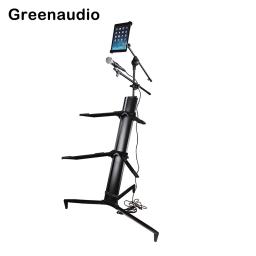 Suporte de teclado profissional com microfone para música, coluna de 2 camadas, liga de alumínio, GAZ-BS01 - Image 4