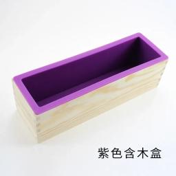 Molde de sabão de silicone retangular flexível com caixa de madeira para ferramenta artesanal diy mj902 - Image 2