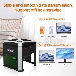 Wainlux-Impressora Gravadora a Laser, K6, Bluetooth, Portátil, Mini Gravação a Laser, Corte, 80x80mm, Máquina CNC, Suporte de Madeira, Plástico - Image 3