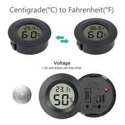 4 pçs mini higrômetro termômetro fahrenheit ou celsius medidor digital lcd monitor sala interna redonda medidor de temperatura umidade - Image 2