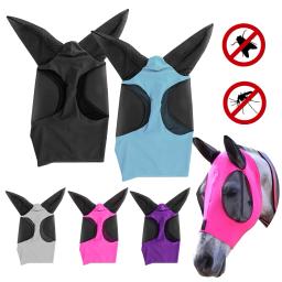 Máscara de malha com capuz, respirável, anti-mosca, elástica, malha de malha, anti-vejos, cavalo, máscara voadora, equipamento equestre - Image 1