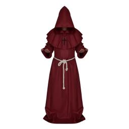 Manto do mago medieval Cosplay Fantasia, Renascença, Sacerdote Monges, Bruxa, Vampiro, Vestes Cristãs, Death Friar, Capa de Feitiçaria - Image 5