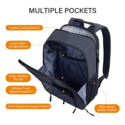 Mochila para laptop de 14 polegadas, fina, expansível, compartimento independente para computador de grande capacidade, anti-respingo, à prova de choque, anti-arranhões, - Image 3