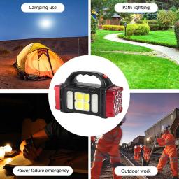 Lanternas LED de alta potência, Tocha de acampamento, Luz de trabalho, Carga solar, 4 Gear, USB recarregável, Luz impermeável para exterior - Image 6