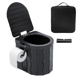 Banheiro dobrável portátil para emergência, banheiro lavável, balde de viagem, assento de carro, dobrável - Image 1