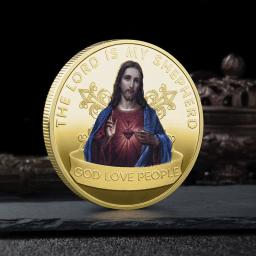 Moedas Comemorativas De Jesus, Lembranças Religiosas Coleção De Moedas, Cristo Medalhas De Metal, Prata Banhada A Ouro, Atacado - Image 1