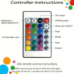 RGB LED Strip Lights para decoração de festa, fita, luz de fundo, colorido, crianças na sala, 1m, 5m, 5m, 10m, 15m, 5050 - Image 3
