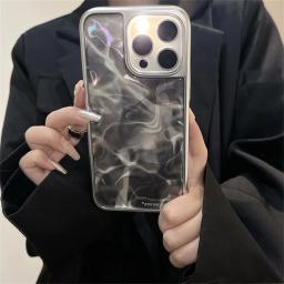 Japão ins água ondulação artística caso de telefone para iphone 15 13 14 12 16 pro max 11 plus capa traseira à prova de choque - Image 2
