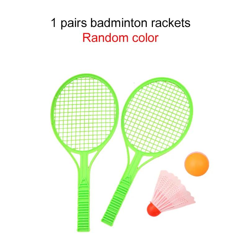 Mini Badminton e raquete de tênis infantil com duas bolas de plástico, exercício físico entre pais e filhos, jogos de bebê, presentes de verão, TMZ - Image 1