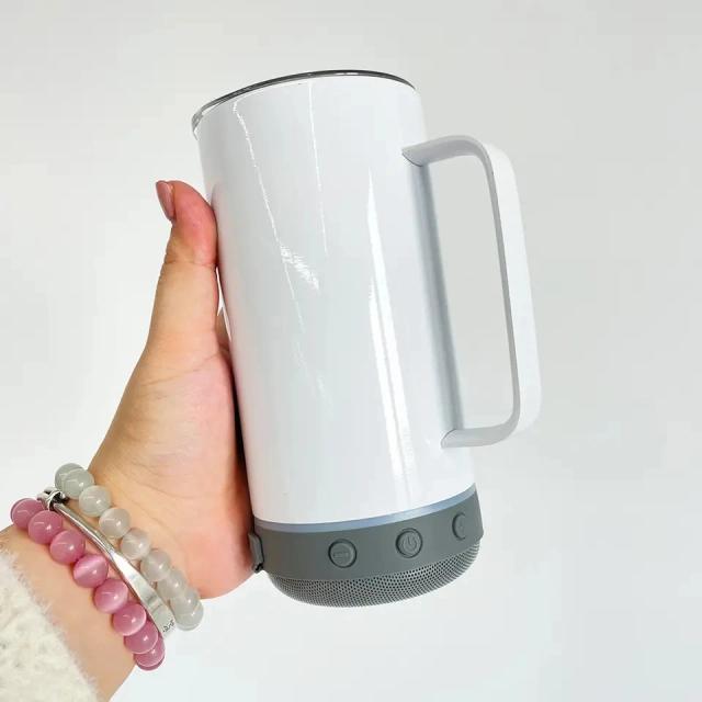 Garrafa Tumbler Smart com Carregamento USB e Alto-falante Sem Fio, 14oz, Ideal para Sublimação e Portabilidade