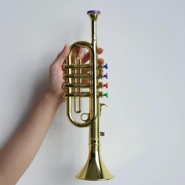 Toy Trompete para Crianças - Instrumento Musical de Sopro, Presente Ideal para Aniversário com 14, 1/2" e 4" de Tamanho