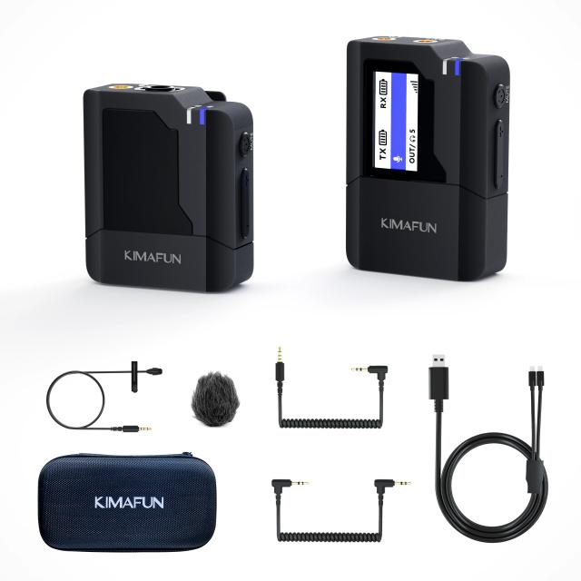 Microfone Sem Fio com Clipe e Lapela 2.4GHz para Câmeras DSLR e Smartphones - Ideal para Gravações de YouTube e Vlogging