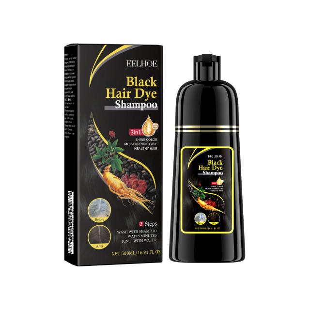 Shampoo Corante Rápido para Cabelos Cinza com Capa Branca – Reparação e Limpeza de Fios Danificados com Nutrição e Restauração para Cabelos Pretos